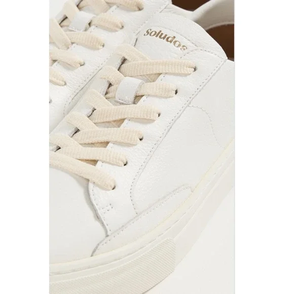 Soludos Ibiza Platform Leather Sneakers Size 8 Oasis White Casual Comfortable - Picture 3 of 14